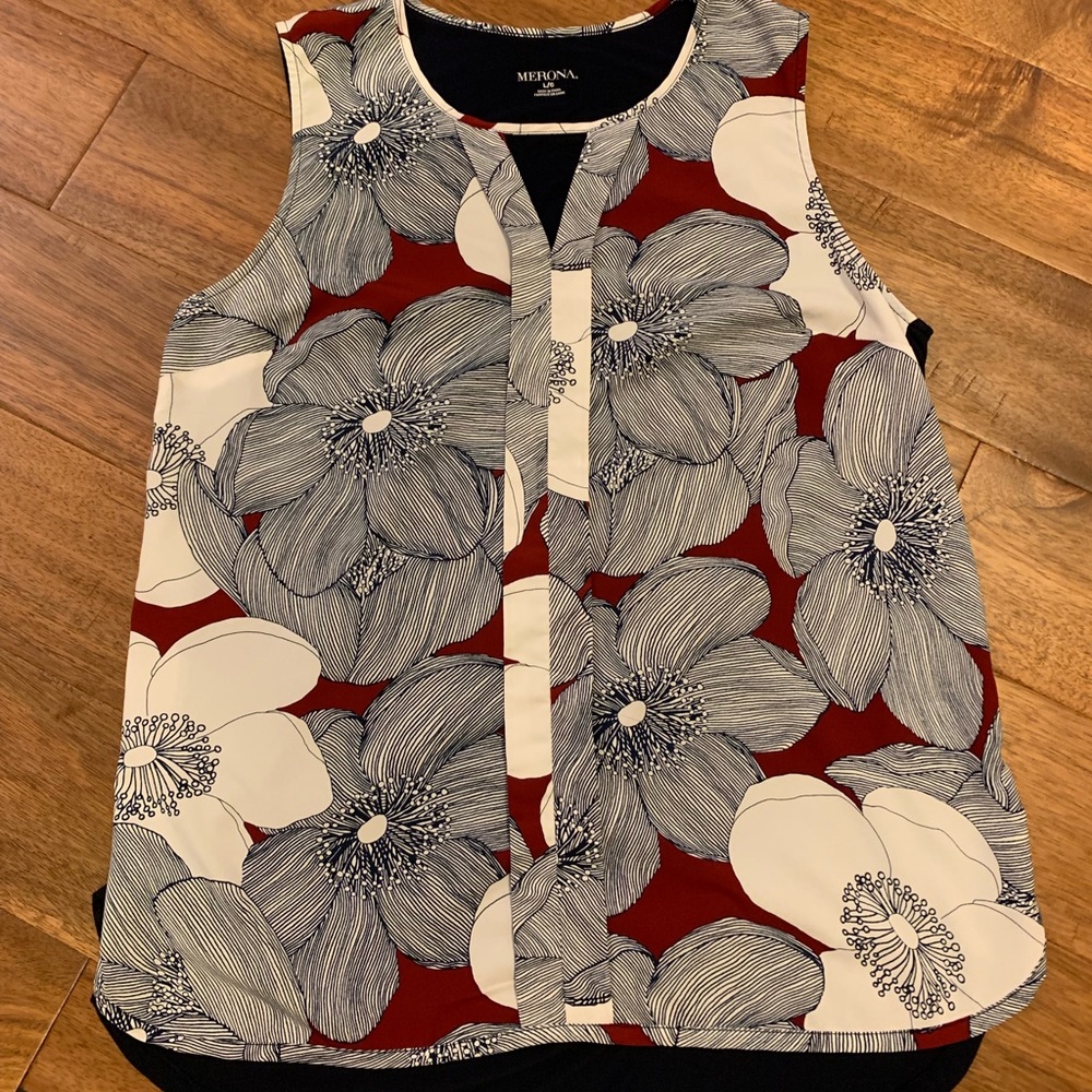 Merona Navy/Maroon Tank Size L